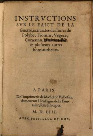 Instructions sur la Guerre