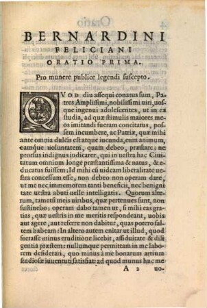 Orationes quinque habitae Venetiis, quae sunt, I. pro munere publice legendi Suscepto II. de virtutis praestantia ...