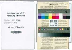 Entnazifizierung Elisabeth Goertz , geb. 07.08.1904 (Naeherin)