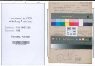 Entnazifizierung Werner Havertz , geb. 22.09.1914 (Angestellter)