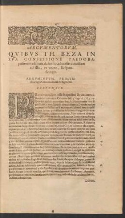 Argumentum. Primum. - Sextum Argumentum.