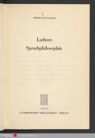 Luthers Sprachphilosophie