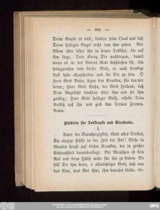 Fürbitte für Todkranke und Sterbende.