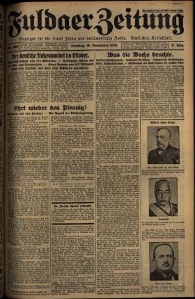 Erste Ausgabe vom Sonntag, den 16. November 1930.