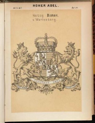 Taf. 54. Herzog Biron, v. Wartenberg.