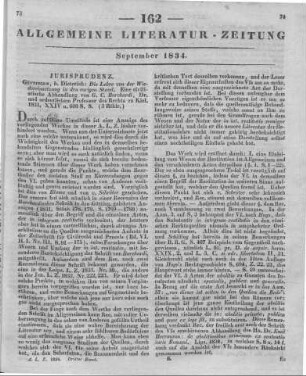 Burchardi, G. C.: Die Lehre von der Wiedereinsetzung in den vorigen Stand. Göttingen: Dieterich 1831