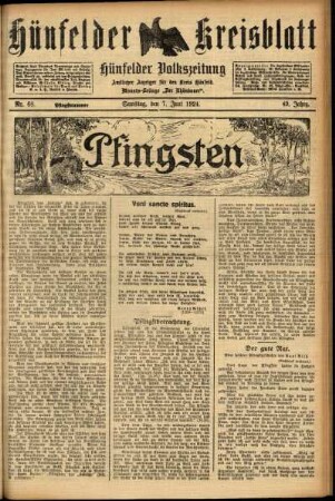 Zweite Ausgabe vom Samstag, den 07. Juni 1924.