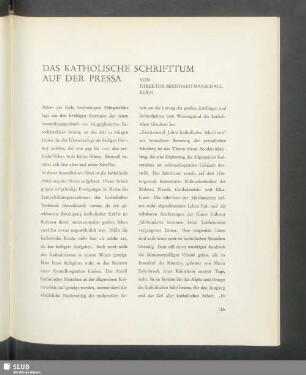 Das katholische Schrifttum auf der Pressa
