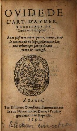 Ovide de l'art d'aymer