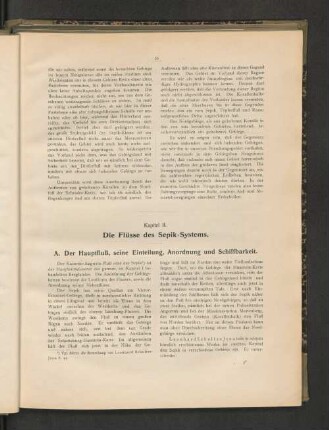 A. Der Hauptfluß. seine Einteilung, Anordnung und Schiffbarkeit.