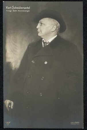 Porträt Karl Scheidemantel : Porträt Karl Scheidemantel (1859-1923; Bariton). Fotografie (Weltpostkarte) von Hugo Erfurth. Dresden, 1911