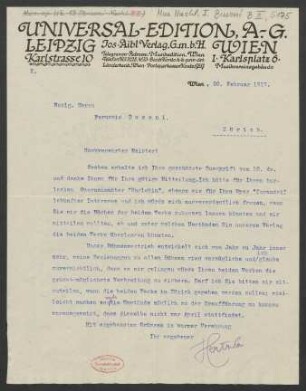 Brief an Ferruccio Busoni : 20.02.1917