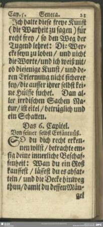 Das 6. Capitel. Von seiner selbst Erkäntnüß