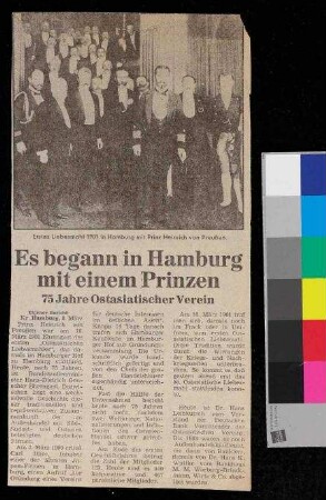 Es begann in Hamburg mit einem Prinzen - 75 Jahre Ostasiatischer Verein