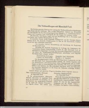 Die Verhandlungen mit Marschall Foch