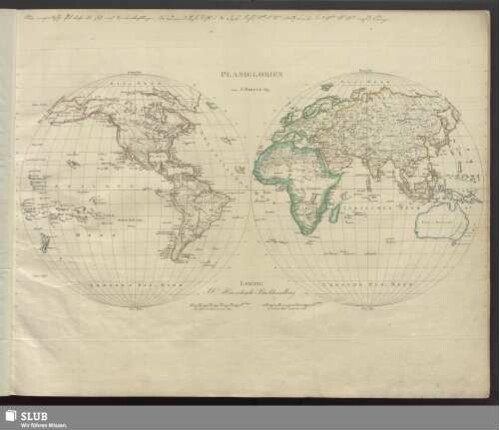 Planiglobien mit einer historisch-geographischen Uebersicht der ganzen Erde