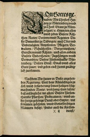Von Gottes Genaden ...