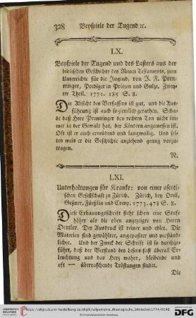 [Recensionen LXI-LXIV]