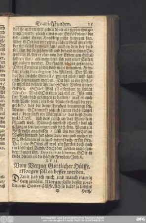 XVII. Vom Verzug Göttlicher Hülffe. Morgen soll es besser werden.