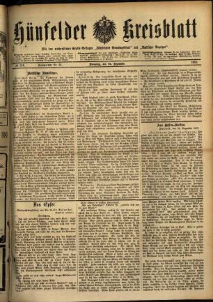 Erste Ausgabe vom Dienstag, den 23. Dezember 1913.