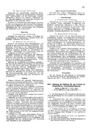 Ordnung der Ausbildung und Prüfung für das Lehramt an Hauptschulen; Übergangsbestimmung : [Amtliche Erlasse] ; [Amtlicher Teil]