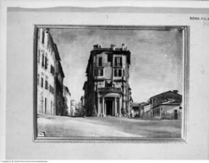 Palazzo Zuccari: Ansicht der Fassade mit Tempietto ohne Dach, Piazza Trinità dei Monti