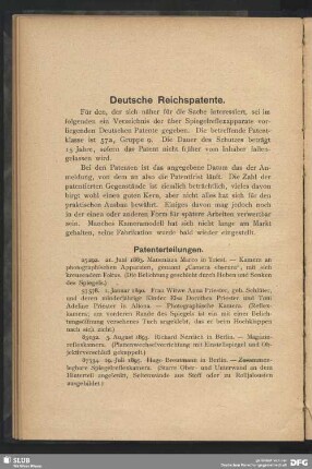 Deutsche Reichspatente