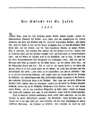 ¬Die¬ Schlacht bei St. Jakob : 1444
