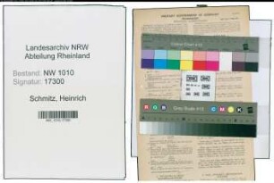 Entnazifizierung Heinrich Schmitz , geb. 19.04.1906 (Verw.Angestellter)