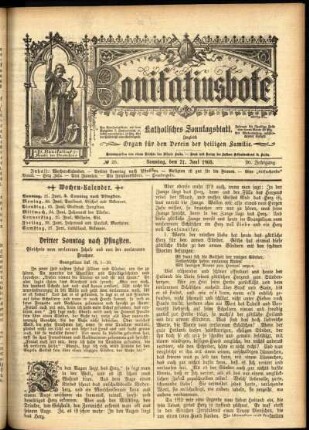 Erste Ausgabe vom Sonntag, den 21. Juni 1903.