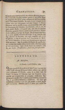 Lettera VII. Ai Medesimi