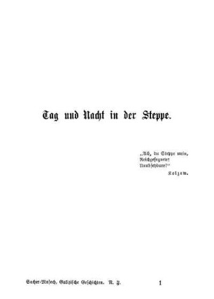 Tag und Nacht in der Steppe.