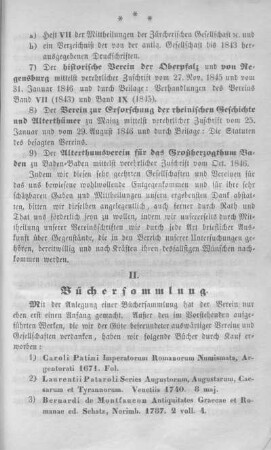 II. Büchersammlung