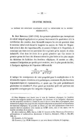 Chapitre Premier. La Théorie Des Fonctions Elliptiques Avant La Découverte De La Double Périodicité