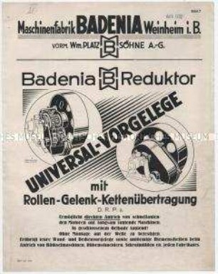 Badenia Reduktor UNIVERSAL-VORGELEGE mit Rollen-Gelenk-Kettenübertragung