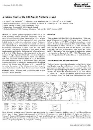A seismic study of the rift zone in Northern Iceland