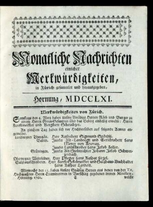 Hornung, MDCCLXI
