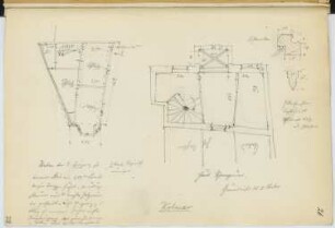 Wohnhaus, Colmar: Grundrisse, Details (aus: Skizzen- und Fotoalbum 16)
