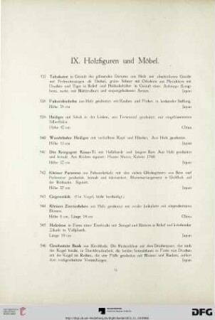 IX. Holzfiguren und Möbel (Nr. 537-554)