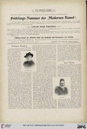 An unsere Leser