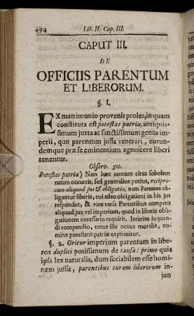 Caput III. De Officiis Parentum Et Liberorum.