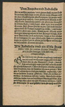 Wie Andolosia umb ein Edle fraw bulet/ und ihr tausent Cronen schenckt ...
