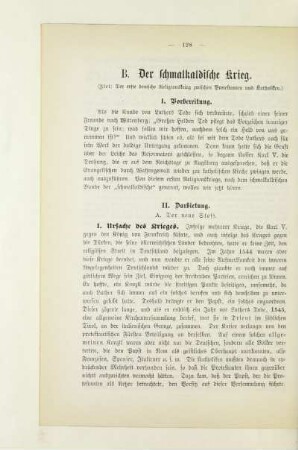 B. Der schmalkaldische Krieg
