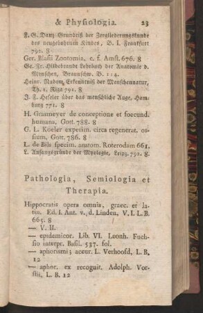 Pathologia, Semiologia et Therapia