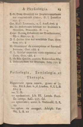 Pathologia, Semiologia et Therapia