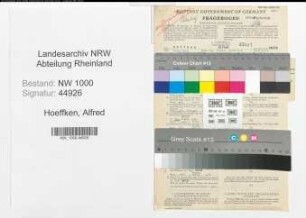 Entnazifizierung Alfred Hoeffken, geb. 31.10.1914 (Verwaltungsangestellter)