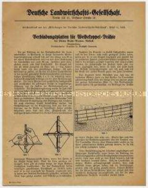Sonderabdruck / Verbindungsplatten für Weidekoppel-Drähte