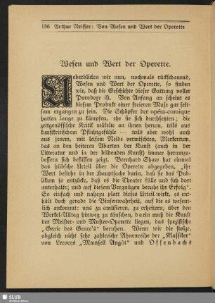 Wesen und Wert der Operette