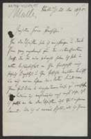 Brief von Karl Müller an Unbekannt