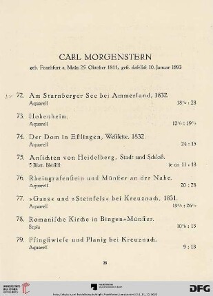 Carl Morgenstern (Nr. 72 - 170)